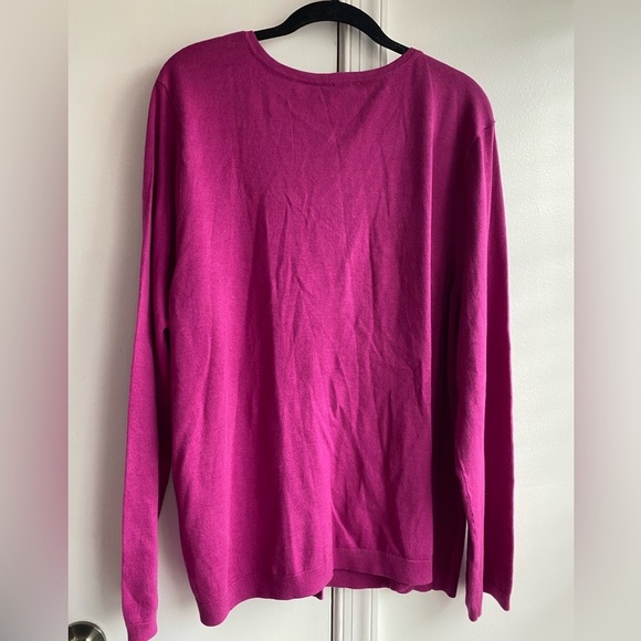 Talbots Plus Womens 3X Purple/pink Cotton Tencel Blend Stretch Cardigan Sweater - Picture 5 of 5